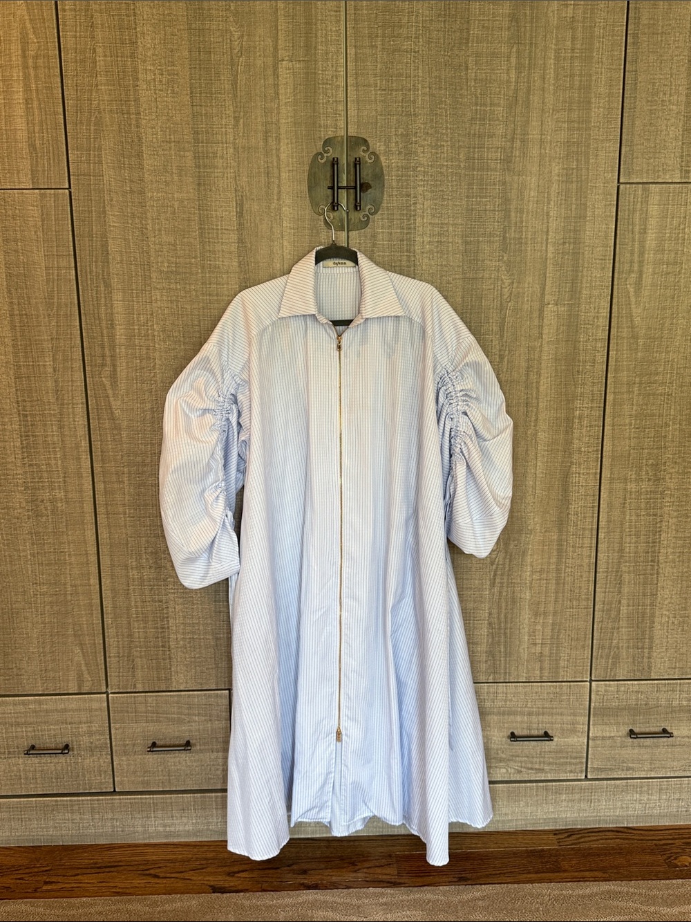 The Femm Maya Striped Cotton Zip-Front Dress